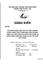 Skkn xây dựng ngân hàng câu hỏi trắc nghiệm khách quan theo chuẩn định tính và định lượng các môn giáo dục nghề phổ thông sử dụng trong kiểm tra, đánh giá và thi nghề phổ thông