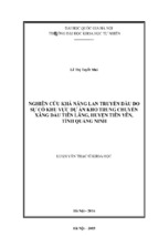 Nghiên cứu khả năng lan truyền dầu do sự cố khu vực dự án kho trung chuyển xăng dầu tiên lãng, huyện tiên yên, tỉnh quảng ninh