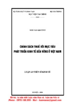 Chính sách thuế với mục tiêu phát triển kinh tế bền vững ở việt nam