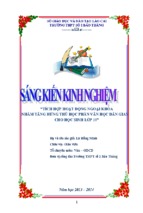 Skkn tích hợp ngoại khóa nhằm tăng hứng thú học tập phần vhdg cho học sinh lớp 10