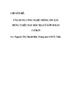 Skkn ứng dụng cntt xây dựng tư liệu dạy học môn địa lý lớp 10 trung tâm giáo dục thường xuyên tỉnh vĩnh phúc