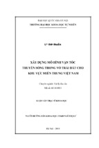 Xây dựng mô hình vận tốc truyền sóng trong vỏ trái đất cho khu vực miền trung việt nam