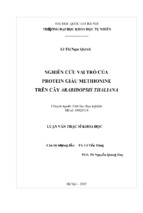 Nghiên cứu vai trò của protein giàu methionine trên cây arabidopsis thaliana