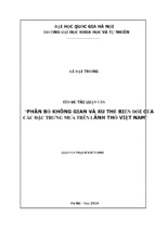 Phân bố không gian và xu thế biến đổi của các đặc trưng mưa trên lãnh thổ việt nam