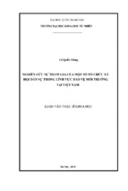 Nghiên cứu sự tham gia của một số tổ chức xã hội dân sự trong lĩnh vực bảo vệ môi trường tại việt nam