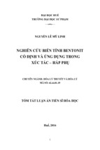 Nghiên cứu biến tính bentonit cổ định và ứng dụng trong xúc tác – hấp phụ (tt)