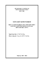 Skkn một vài kinh nghiệm lồng ghép kiến thức giáo dục giới tính trong giảng dạy môn sinh học lớp 11