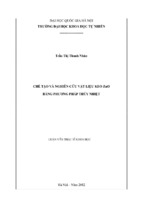 Chế tạo và nghiên cứu vật liệu keo zno bằng phương pháp thủy nhiệt