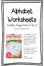 Alphabet worksheets from a to z