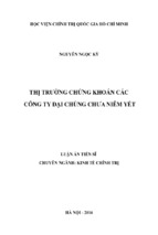 Thị trường chứng khoán các công ty đại chúng chưa niêm yết hà nội