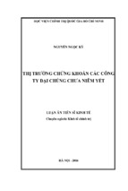 Thị trường chứng khoán các công ty đại chúng chưa niêm yết hà nội