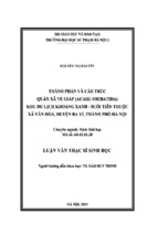 Thành phần và cấu trúc quần xã ve giáp (acari oribatida) khu du lịch khoang xanh   suối tiên thuộc xã vân hòa, huyện ba vì, thành phố hà nội