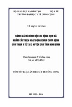 đánh giá mô hình đội lưu động cụm xã nhằm cải thiện hoạt động khám chữa bệnh của trạm y tế tại 3 huyện của tỉnh ninh bình (tt)