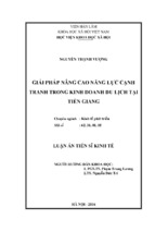 Luận án giải pháp nâng cao năng lực cạnh tranh trong kinh doanh du lịch tại tiền giang