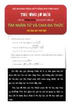Giải phương trình vô tỷ bằng máy tính casio=  thủ thuật mới tìm ra công thức giải quyết vấn đề tìm nhân tử và chia đa thức