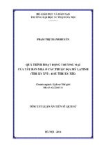 Luận án quá trình hoạt động thương mại của tây ban nha ở các thuộc địa mỹ latinh (thế kỷ xvi – đầu thế kỷ xix)