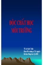 Bài giảng Độc chất học môi trường