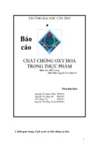 Chất chống Oxy hóa trong thực phẩm