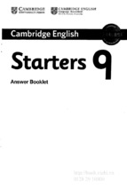 Tests starters 9 answer