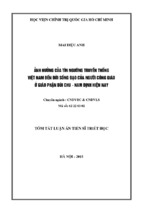 ảnh hưởng của tín ngưỡng truyền thống việt nam đến đời sống đạo cùa người công giáo ở giáo phận bùi chu nam định hiện nay [tt]