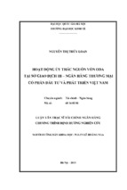 Hoạt động ủy thác nguồn vốn oda tại sở giao dịch iii   ngân hàng thương mại cổ phần đầu tư và phát triển việt nam