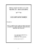 Skkn nâng cao hứng thú và kết quả học giải toán có lời văn của học sinh lớp 11 bằng phương pháp dạy học tích cực