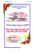 Skkn giải pháp giáo dục đạo đức học sinh lớp chủ nhiệm