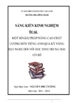 Skkn một số giải pháp nâng cao chất lượng môn tiếng anh qua kỹ năng dạy nghe đối với học sinh trung học cơ sở