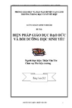 Skkn biện pháp giáo dục đạo đức và bồi dưỡng học sinh yếu