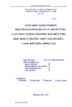 Skkn một số giải pháp quản lý nhằm nâng cao chất lượng giáo dục đạo đức cho học sinh ở trường thpt nguyễn hữu cảnh, biên hòa, đồng nai