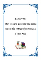 Thực trạng và giải pháp tăng cường thu hút đầu tư trực tiếp nước ngoài ở vĩnh phúc