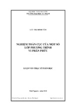 Nghiệm toàn cục của một số lớp phương trình vi phân phức