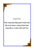 Thực trạng hoạt động quản lí danh mục đầu tư tại công ty chứng khoán ngân hàng đầu tư và phát triển việt nam