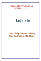 Thiết kế cấp điện cho xã hồng thái  an dương   hải phòng