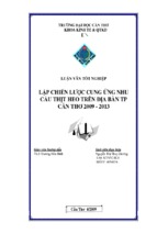 Lập chiến lược cung ứng nhu cầu thịt heo trên địa bàn tp cần thơ 2009   2013