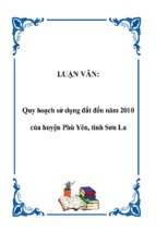 Quy hoạch sử dụng đất đến năm 2010 của huyện phù yên, tỉnh sơn la