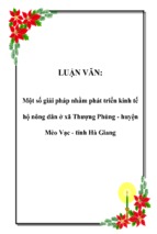 Một số giải pháp nhằm phát triển kinh tế hộ nông dân ở xã thượng phùng   huyện mèo vạc   tỉnh hà giang