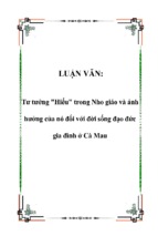 Tư tưởng hiếu  trong nho giáo và ảnh hưởng của nó đối với đời sống đạo đức gia đình ở cà mau