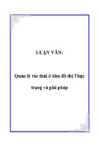 Quản lý rác thải ở khu đô thị thực trạng và giải pháp