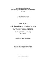 Xây dựng quỹ tín thác đầu tư bất độngsản tại thành phố hồ chí minh