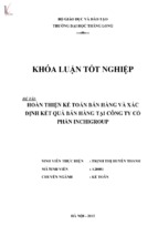 Luận văn hoàn thiện kế toán bán hàng và xác định kết quả bán hàng tại công ty cổ phần inchigroup