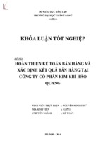 Luận văn hoàn thiện kế toán bán hàng và xác định kết quả bán hàng tại công ty cổ phần kim khí hào nam