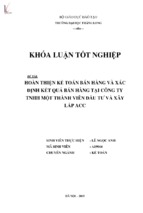 Luận văn hoàn thiện kế toán bán hàng và xác định kết quả bán hàng tại công ty tnhh một thành viên đầu tư và xây lắp acc