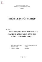 Luận văn hoàn thiện kế toán bán hàng và xác định kết quả bán hàng tại công ty cổ phần an đạt