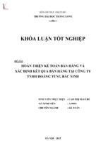 Luận văn hoàn thiện kế toán bán hàng và xác định kết quả bán hàng tại công ty tnhh hoàng tùng bắc ninh