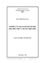 Nghiên cứu địa danh thành phố điện biên phủ và huyện điện biên