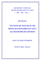 Xây dựng kế toán quản trị trong doanh nghiệp sản xuất tại thành phố hồ chí minh