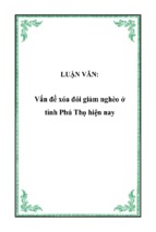 Vấn đề xóa đói giảm nghèo ở tỉnh phú thọ hiện nay