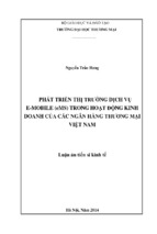 Phát triển thị trường dịch vụ e mobile (ems) trong hoạt động kinh doanh của các ngân hàng thương mại việt nam