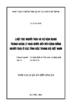 Luật tục người thái và sự vận dụng trong quản lý nhà nước đối với cộng đồng người thái ở các tỉnh bắc trung bộ việt nam